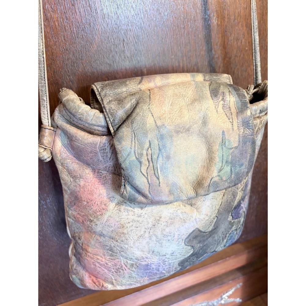 Jane Yoo Vintage Hand Painted Leather Bag Bundle 2pc Abstract Wearable Art 90s - Picture 11 of 16